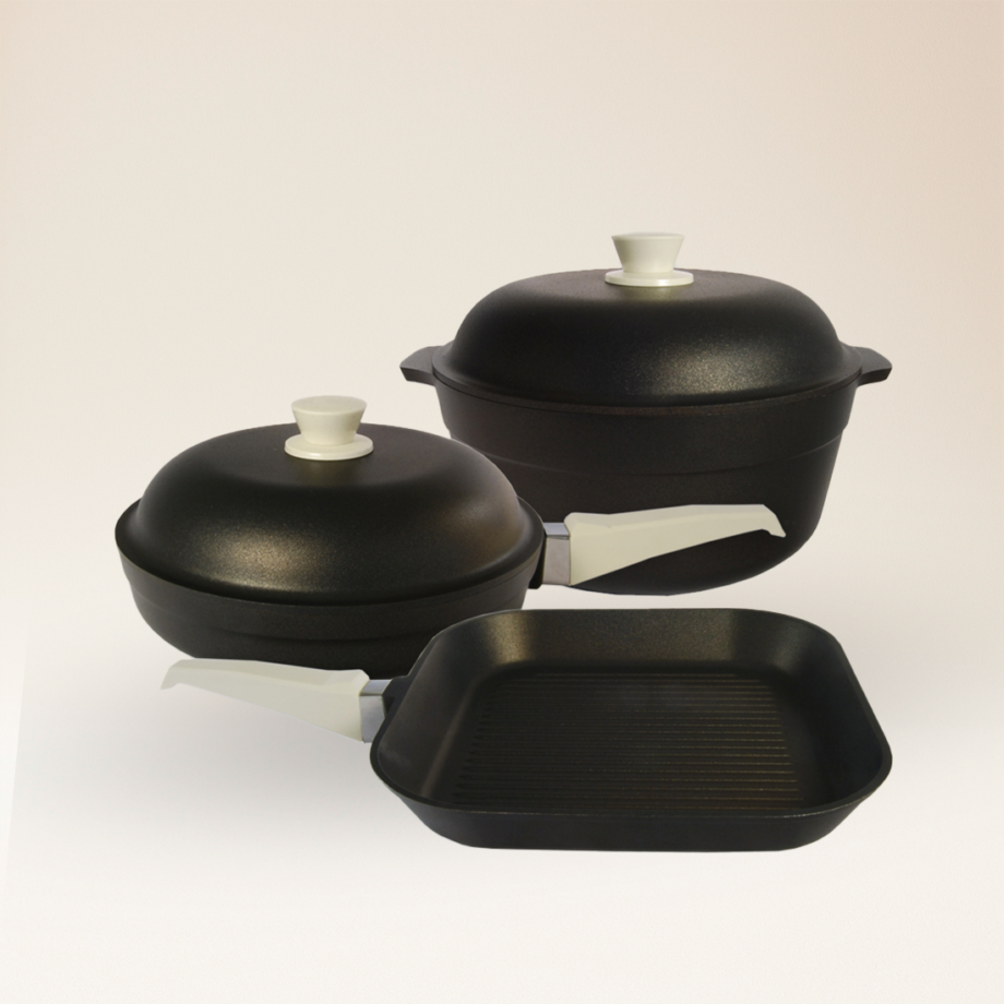 Set Estelar: Cacerola Grande, Sartén grande y Bifera Grande
